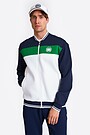 Pique texture bomber zip-through jacket 1 | BLUE/WHITE | Audimas