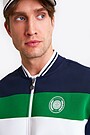 Pique texture bomber zip-through jacket 3 | BLUE/WHITE | Audimas