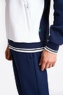 Pique texture bomber zip-through jacket 4 | BLUE/WHITE | Audimas