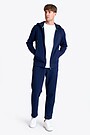 Straight cut cotton French terry sweatpant 1 | BLUE | Audimas