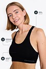 Seamless merino padded racerback bra 2 | BLACK | Audimas