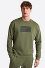 Cotton fleece crewneck sweatshirt 1 | CHAKI | Audimas