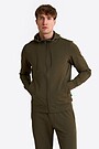 Cotton French terry full-zip hoodie 1 | CHAKI | Audimas