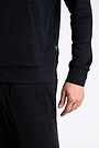 Cotton French terry full-zip sweatshirt 4 | BLACK | Audimas