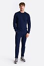 Cotton French terry tapered sweatpants 1 | BLUE | Audimas