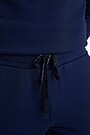 Cotton French terry tapered sweatpants 4 | BLUE | Audimas