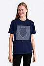 Short sleeves cotton T-shirt the eye of the forest 1 | BLUE | Audimas