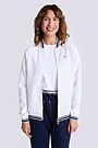 Cotton pique bomber zip-through jacket 1 | WHITE | Audimas