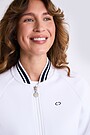 Cotton pique bomber zip-through jacket 3 | WHITE | Audimas