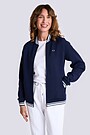 Cotton pique bomber zip-through jacket 1 | BLUE | Audimas