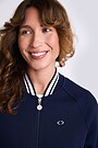 Cotton pique bomber zip-through jacket 4 | BLUE | Audimas
