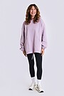 Oversized cotton fleece hoodie 5 | PINK | Audimas