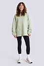 Oversized cotton fleece hoodie 3 | GREEN | Audimas