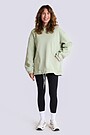 Oversized cotton fleece hoodie 5 | GREEN | Audimas