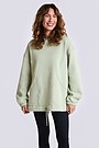 Oversized cotton fleece hoodie 1 | GREEN | Audimas