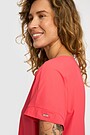 SENSITIVE fabric short sleeve T-shirts 3 | PINK | Audimas