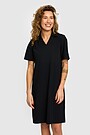 SENSITIVE fabric short sleeve dress 2 | BLACK | Audimas