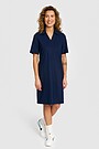SENSITIVE fabric short sleeve dress 1 | BLUE | Audimas