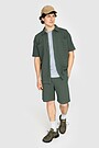 Textured waffle cotton SS shirt 4 | GREEN | Audimas