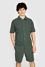 Textured waffle cotton SS shirt 1 | GREEN | Audimas