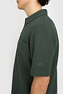 Textured waffle cotton SS shirt 3 | GREEN | Audimas