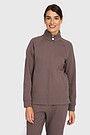 Textured cotton full-zip sweatshirt 1 | BROWN | Audimas