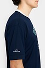 Oversized synthetic T-shirt 3 | BLUE | Audimas