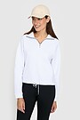 Cotton pique half-zip sweatshirt 1 | WHITE | Audimas
