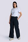 High waisted wide leg pants 1 | Dark blue | Audimas