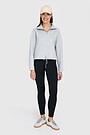 Cotton pique half-zip sweatshirt 4 | GREY | Audimas