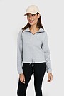 Cotton pique half-zip sweatshirt 1 | GREY | Audimas