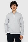 Cotton pique half-zip sweatshirt 1 | GREY | Audimas