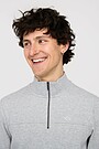 Cotton pique half-zip sweatshirt 3 | GREY | Audimas