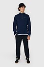 Cotton pique half-zip sweatshirt 4 | BLUE | Audimas