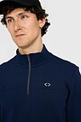 Cotton pique half-zip sweatshirt 3 | BLUE | Audimas