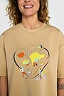 Short sleeves cotton T-shirt SUMMER OF MOVEMENT 90X90 3 | BROWN | Audimas