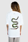 Short sleeves cotton T-shirt THE GRASS SNAKE 4 | WHITE | Audimas
