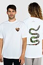 Short sleeves cotton T-shirt THE GRASS SNAKE 1 | WHITE | Audimas