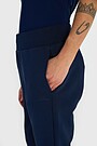 Tapered cotton French terry sweatpants 4 | BLUE | Audimas