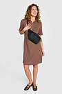 Knitted half zip dress 1 | BROWN | Audimas