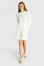 Textured crewneck sweatshirt with viscose 4 | WHITE | Audimas