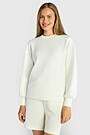 Textured crewneck sweatshirt with viscose 1 | WHITE | Audimas