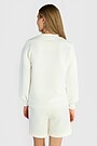 Textured crewneck sweatshirt with viscose 2 | WHITE | Audimas
