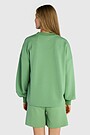 Textured crewneck sweatshirt with viscose 2 | GREEN | Audimas