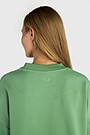 Textured crewneck sweatshirt with viscose 3 | GREEN | Audimas