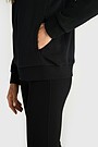 Cotton French terry full-zip sweatshirt 3 | BLACK | Audimas