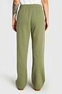 Peach-touch cotton wide sweatpants 3 | GREEN | Audimas