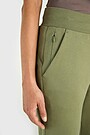 Peach-touch tapered fit cotton sweatpants 3 | GREEN | Audimas