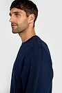 Cotton pique crewneck sweatshirt 3 | BLUE | Audimas