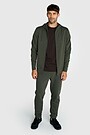 Cotton French terry full-zip hoodie 5 | GREEN | Audimas